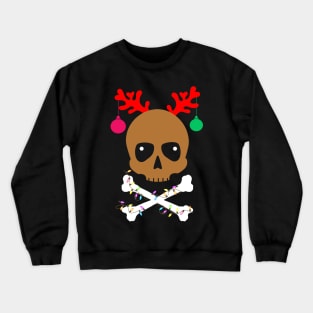 Cute Reindeer Skull Christmas Ornament Gift Crewneck Sweatshirt